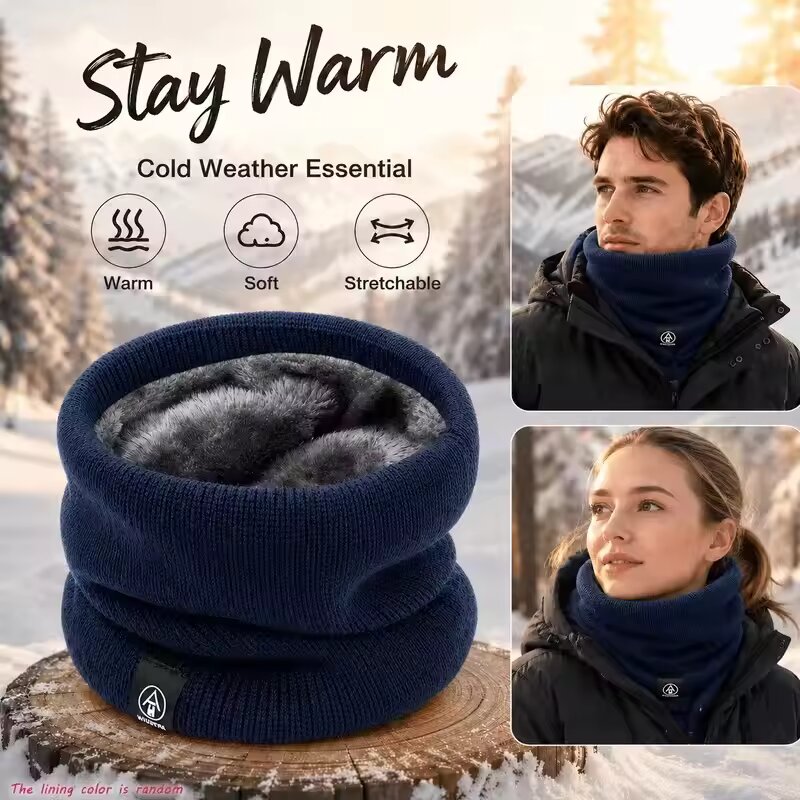 Winter Warm Knitted Neck Scarf - Wool Scarf Men ulasan dan harga