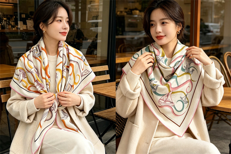 Double Faced 135CM Scarf Luxur - Cashmere Pashmina Wrap ulasan dan harga