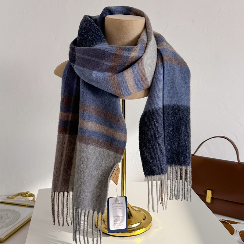 100% Wool Checked Scarf Women  - Wool Scarf Men ulasan dan harga