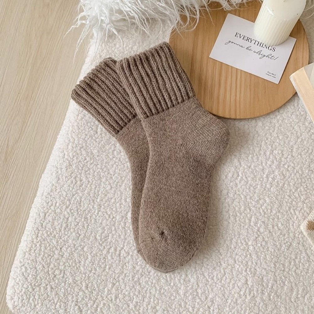 Creative Solid Color Thickened - Thermal Sock Wool ulasan dan harga
