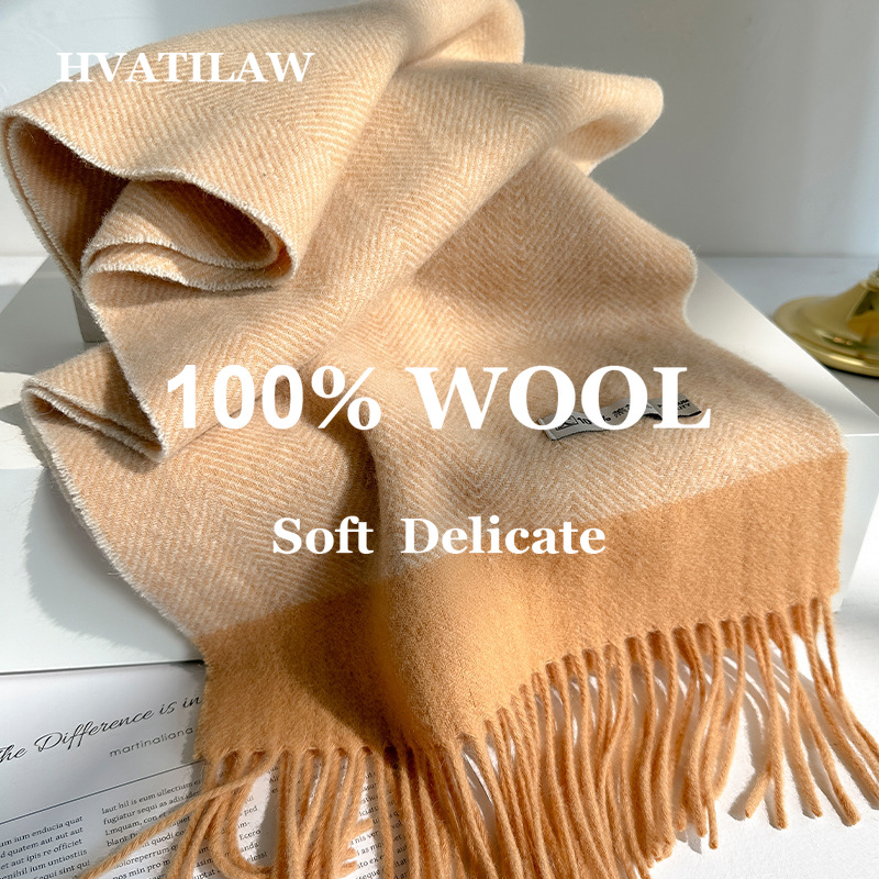 100% Pure Wool Scarf Women Men - Wool Scarf Men ulasan dan harga