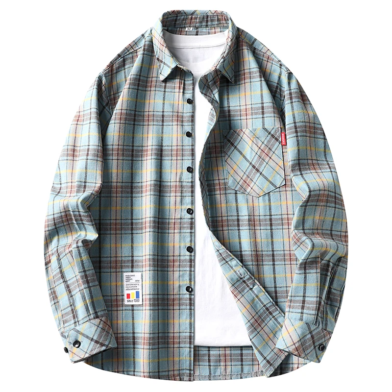 Mens Casual Plaid Grid Flannel - Flannel Shirt Lined ulasan dan harga